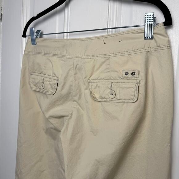 Converse One Star Pants Womens 4 Khaki Cotton Flare Low Rise Y2K Skater Tan - Picture 7 of 9